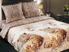 Комплект постельного белья Поплин АртПостель на резинке Леопард (1.5 70*70 Х 2)